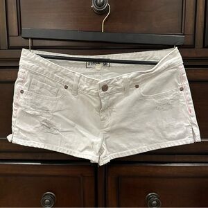 Victoria Secret PINK size 6 White Distressed Jean shorts